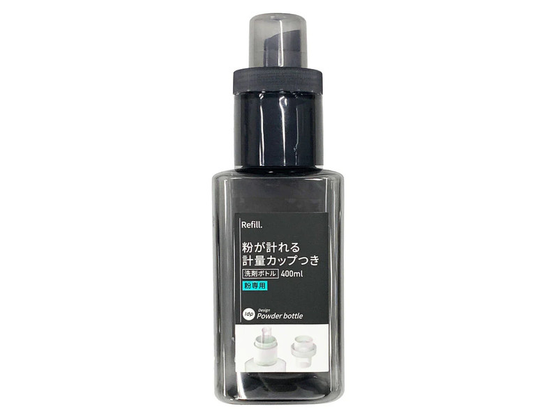 １ｄｐ　洗剤ボトル　粉専用　４００ｍｌ　角　グレー